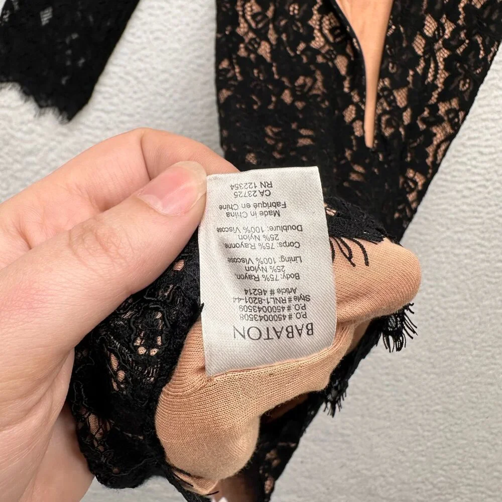 Aritzia Babaton | Women's Lace Mini Dress Black Size 4 - Picture 10 of 10